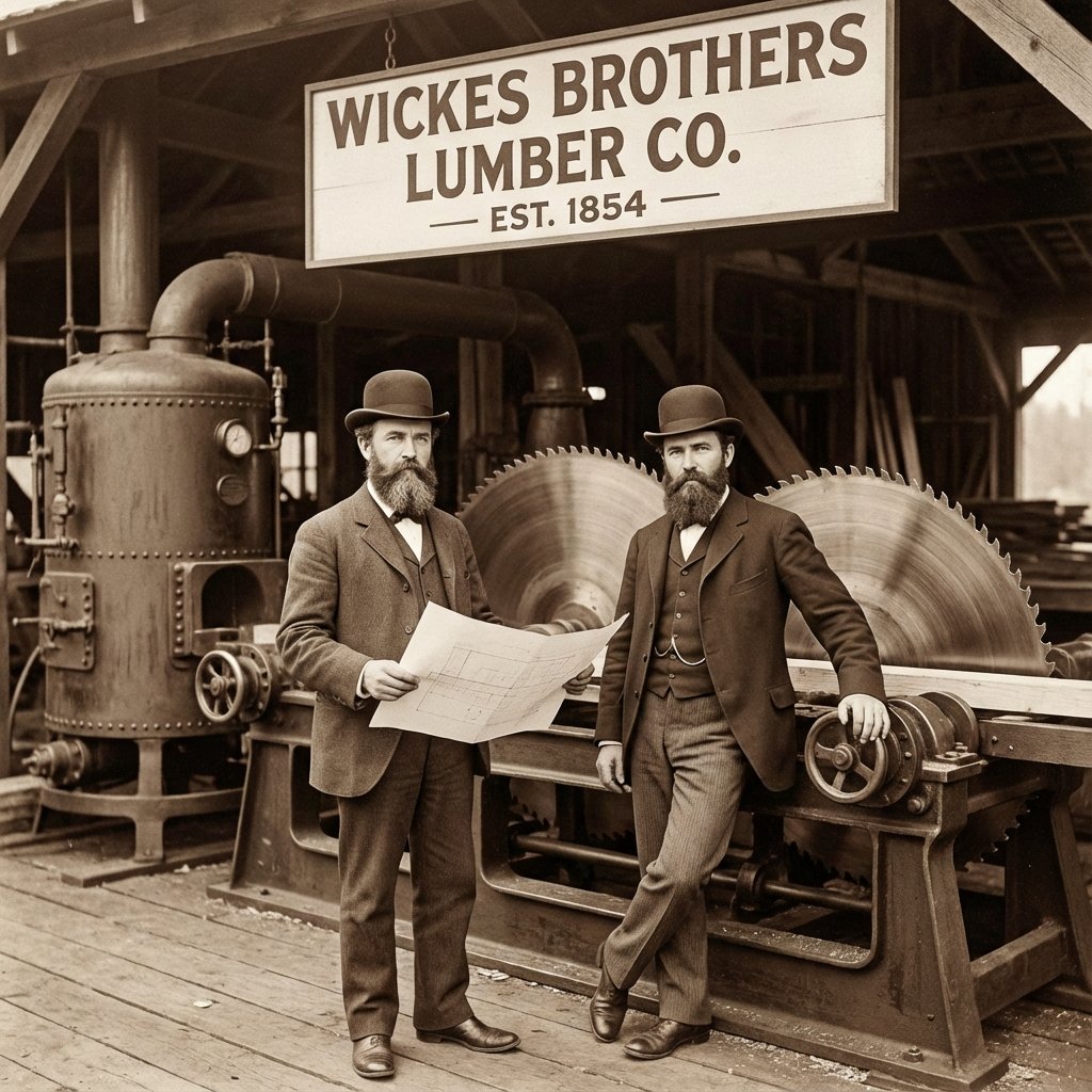 Brothers Henry Dunn Wickes and Edward Noyes Wickes, who founded the company in 1854 and revolutionized lumber milling technology.